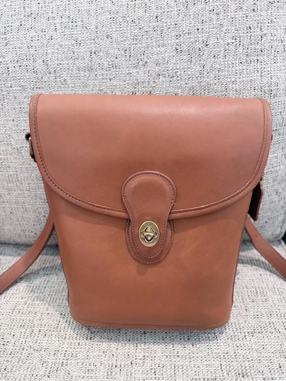 Vintage Coach Bradley Bucket Bag in British Tan Made in USA in 1993